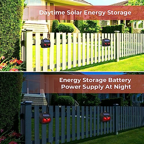 Solar Animal Repeller, 2024 Upgraded Predator Nocturnal Animal Repellent, Red Led Light Control Outdoor Deterrent Coyote Raccoon Deer Fox Skunk Squirrel for Garden Yard Farm Chicken Coop (4)