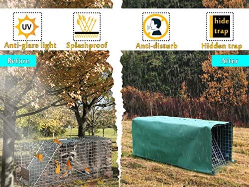 Trap Cage Cover, 32” Small Animal Trap Cover for 1 Door Humane Hidden Trap Cage, Heavy Duty Animal Trap Cover-(only Cover)