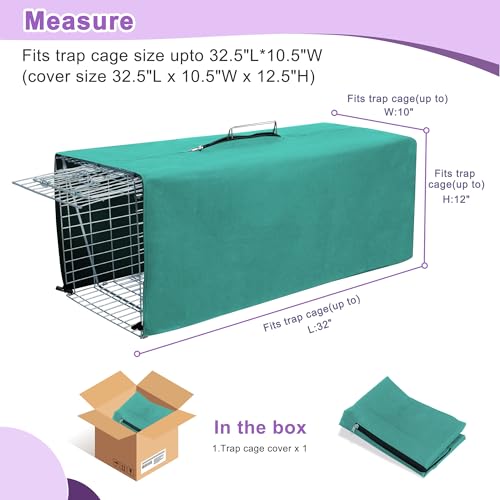 Trap Cage Cover, 32” Small Animal Trap Cover for 1 Door Humane Hidden Trap Cage, Heavy Duty Animal Trap Cover-(only Cover)
