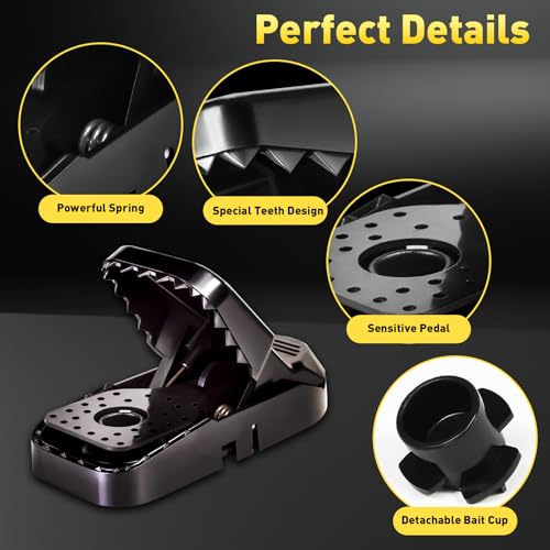 VRXVR Mouse Traps 12-Pack, Indoor Outdoor Use, Small Mice Catchers for Home Indoor, Reusable Mice Trap, Quick-Set Mousetraps for House