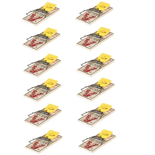 Victor M035-12 Plastic Pedal Easy Set Sustainably Sourced FSC Wood Snap Mouse Trap - 12 Traps