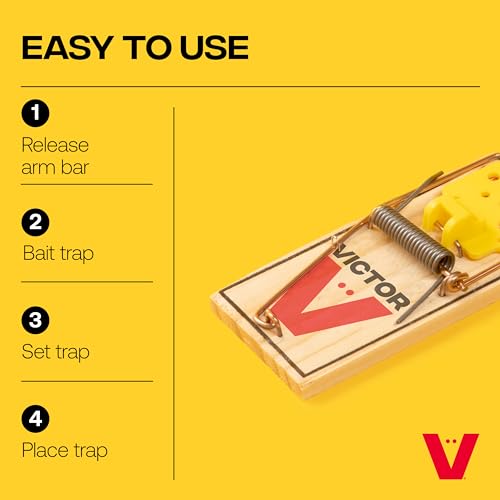 Victor M035-12 Plastic Pedal Easy Set Sustainably Sourced FSC Wood Snap Mouse Trap - 12 Traps