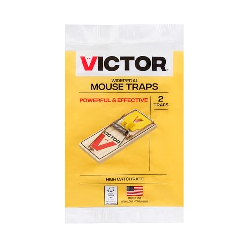 Victor M035-12 Plastic Pedal Easy Set Sustainably Sourced FSC Wood Snap Mouse Trap - 12 Traps