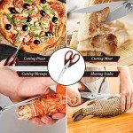 iBayam Kitchen Scissors All Purpose Heavy Duty Meat Poultry Shears, Dishwasher Safe Food Cooking Scissors Stainless Steel Utility Scissors, 2-Pack (Black Red, Black Gray)