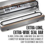Weston Brands Vacuum Sealer Machine for Food Preservation & Sous Vide, Extra-Wide Bar for Sealing Bags up to 15" Wide, 935 Watts, Commercial Grade Pro 3000, Programmable LED Controls, Stainless Steel