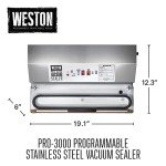 Weston Brands Vacuum Sealer Machine for Food Preservation & Sous Vide, Extra-Wide Bar for Sealing Bags up to 15" Wide, 935 Watts, Commercial Grade Pro 3000, Programmable LED Controls, Stainless Steel