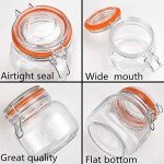 Encheng 25 oz Glass Jars With Airtight Lids And Leak Proof Rubber Gasket,Wide Mouth Mason Jars With Hinged Lids For Kitchen Canisters 750ml, Glass Storage Containers 6 Pack