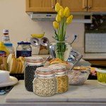 Encheng 25 oz Glass Jars With Airtight Lids And Leak Proof Rubber Gasket,Wide Mouth Mason Jars With Hinged Lids For Kitchen Canisters 750ml, Glass Storage Containers 6 Pack