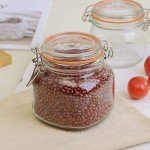 25 oz Glass Jars With Airtight Lids And Leak Proof Rubber Gasket,Wide Mouth Mason Jars With Hinged Lids For Kitchen Canisters 750ml, Glass Storage Containers(4 packs)