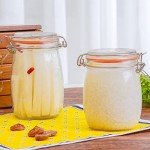 25 oz Glass Jars With Airtight Lids And Leak Proof Rubber Gasket,Wide Mouth Mason Jars With Hinged Lids For Kitchen Canisters 750ml, Glass Storage Containers(4 packs)