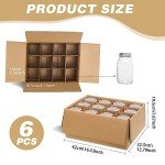 Hsei 6 Pcs Cardboard Canning Jar Storage Boxes 12 Cells Mason Jar Storage Boxes with Dividers Mason Jar Organizer Fits 32 oz Jars Regular or Wide Mouth for Stacking Packing Moving Jars