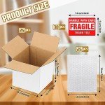 25Pack 5x5x5 Shipping Boxes for Small Business,White Mailing Boxes with Bubble Bags & Fragile Stickers for Mailing and Packing Small Gifts,Candle 5x5 Shipping boxes,Mug boxes for Shipping
