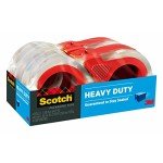 Scotch Heavy Duty Shipping and Moving Packing Tape, Clear, Packing and Moving Supplies, 1.88 in. x 54.6 yd., 4 Tape Rolls with 4 Dispensers