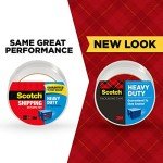 Scotch Heavy Duty Shipping and Moving Packing Tape, Clear, Packing and Moving Supplies, 1.88 in. x 54.6 yd., 4 Tape Rolls with 4 Dispensers