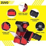 Zuvo Heavy Duty Tape Gun and Dispenser with 6 Clear Packaging Tapes. Clear Packaging Tape 48cm X 66m with Metal Tape Gun Dispenser for Moving Boxes,Warehouse Or General Packing Needs