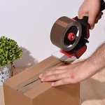 Zuvo Heavy Duty Tape Gun and Dispenser with 6 Clear Packaging Tapes. Clear Packaging Tape 48cm X 66m with Metal Tape Gun Dispenser for Moving Boxes,Warehouse Or General Packing Needs