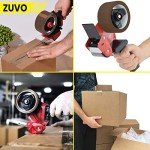 Zuvo Heavy Duty Tape Gun and Dispenser with 6 Clear Packaging Tapes. Clear Packaging Tape 48cm X 66m with Metal Tape Gun Dispenser for Moving Boxes,Warehouse Or General Packing Needs