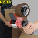 Zuvo Heavy Duty Tape Gun and Dispenser with 6 Clear Packaging Tapes. Clear Packaging Tape 48cm X 66m with Metal Tape Gun Dispenser for Moving Boxes,Warehouse Or General Packing Needs