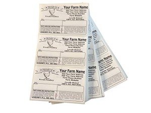 Custom Poultry Freezer Labels 4" x 2.5" with Safe Handling Instructions and Exemption – P.L. 90-492 (50)