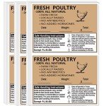 Remarkable Poultry Freezer Labels,2.5inchx4inch with Safe Handling Instructions Exemption-P.L. 90-492 (100Pcs )