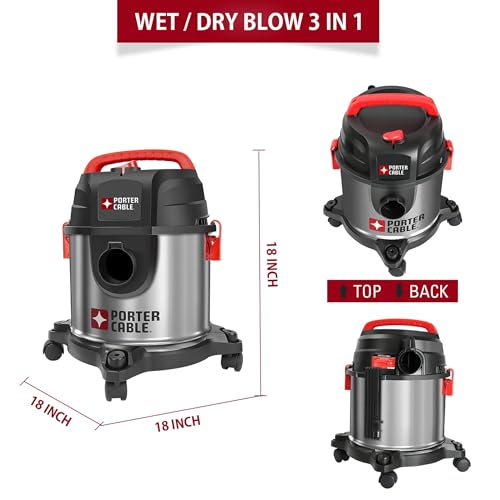 Stainless Steel 4 Gallon Wet/Dry Shop Vacuum