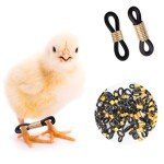 50 Pcs Baby Chick Splay Leg Hobble Chicken Leg Bands Adjustable Hobbling Chicken Hobble Braces for Spraddle Leg Repair Poultry Care Supplies for Chick Bird Quails Ducks Newly Hatched (Black)
