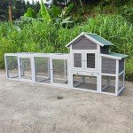 Chicken Coop with Nest Box, 122 inches, Removable Tray, Houses 6 Chickens, Waterproof Roof
