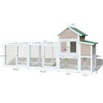 Chicken Coop with Nest Box, 122 inches, Removable Tray, Houses 6 Chickens, Waterproof Roof