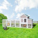 Chicken Coop with Nest Box, 122 inches, Removable Tray, Houses 6 Chickens, Waterproof Roof