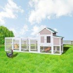 Chicken Coop with Nest Box, 122 inches, Removable Tray, Houses 6 Chickens, Waterproof Roof