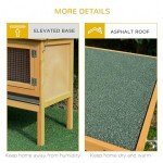PawHut Wooden Rabbit Hutch Bunny Cage with Openable Waterproof Roof, No Leak Tray Sturdy Fir Wood Build for Indoor/Outdoor