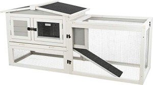 TRIXIE Natura Insulated Outdoor Rabbit Hutch Ideal for Cold Weather, Large Secure Run, Foam Insulation Walls