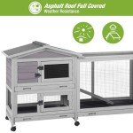 Outdoor Rabbit Hutch Indoor Bunny on Wheels Large Guinea Pig Cage with Run for Any Small Animals,Removable Pull Out Tray…