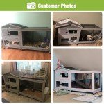 Outdoor Rabbit Hutch Indoor Bunny on Wheels Large Guinea Pig Cage with Run for Any Small Animals,Removable Pull Out Tray…