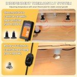 Large Chicken Brooder Box for Chick, Extra Wide Wooden Brooder Box 31.5" with Intelligent Thermostat, 2 Temp Control & 3 Heat Lamps, Chick Brooder Boxes for Baby Quail Duck Hamsters Indoor Outdoor Use