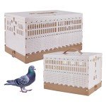Plastic Folding Pigeon Cage, Portable Pet Bird Travel Cage Carrier Pigeon Cage Pairing Cage Pigeon Nest Box Easy to Clean for Training and Release Competition (S) （Two Doors ）