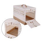 Plastic Folding Pigeon Cage, Portable Pet Bird Travel Cage Carrier Pigeon Cage Pairing Cage Pigeon Nest Box Easy to Clean for Training and Release Competition (S) （Two Doors ）