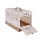 Plastic Folding Pigeon Cage, Portable Pet Bird Travel Cage Carrier Pigeon Cage Pairing Cage Pigeon Nest Box Easy to Clean for Training and Release Competition (S) （Two Doors ）