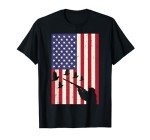 Flag Quail Pheasant Hunting Vintage Upland Hunt Patriotic T-Shirt