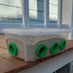 Generic Quail & Chick Port Feeder by NWQuailFarm NO Waste Feed Saver for DIY Bucket Pail Bin Container Coturnix (8 Pack), Blue