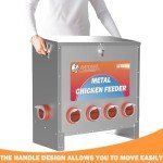 HAYOHRT 85 Pounds Automatic Chicken Feeder 6 Ports Large Gravity Fed Chicken Feeder with Latch & Handle for Chickens Bantams Pheasants Poultry Coop Weatherproof