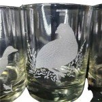 Vintage Water Fowl Hunting Game Bird Rocks Glasses Set 4 Lowball Whisky Barware