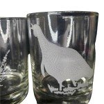Vintage Water Fowl Hunting Game Bird Rocks Glasses Set 4 Lowball Whisky Barware
