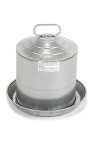 Little Giant® Double Wall Metal Poultry Fount | Poultry Waterer | Heavy Duty Galvanized Steel Waterer | Made in USA | 2 Gallon