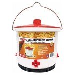 Farm Innovators HB-60P Thermostatically Controlled Heated 2 Gallon Plastic Outdoor Year Round Poultry Chicken Water Bucket Drinker, White/Red