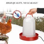 KHEARPSL 2Pcs Heated Chicken Waterer for Winter 6L Heated Poultry Waterer Automatic Chicken Water Feeder Dispenser Fountain Heated Waterer for Duck Chicken Birds