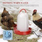 KHEARPSL 2Pcs Heated Chicken Waterer for Winter 6L Heated Poultry Waterer Automatic Chicken Water Feeder Dispenser Fountain Heated Waterer for Duck Chicken Birds