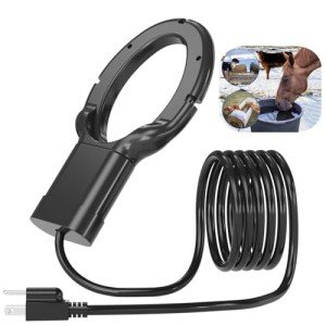 KNEOYR 500W De-icer Submergible Bird Bath Heater Aluminum Cast for Livestock Poultry Horses, Cows, Birds, Wildlife Drinking Indoor Outdoors in Winter with 10 Foot Cord Birdbath Water Heater