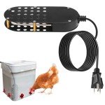 Submergible Chicken Waterer Heater, 250 W Thermostatic Control Chicken Waterer Deicer, Aluminum Poultry Water Heater for Duck Goose Bird Cow to Drink Warm Water