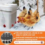 Submergible Chicken Waterer Heater, 250 W Thermostatic Control Chicken Waterer Deicer, Aluminum Poultry Water Heater for Duck Goose Bird Cow to Drink Warm Water